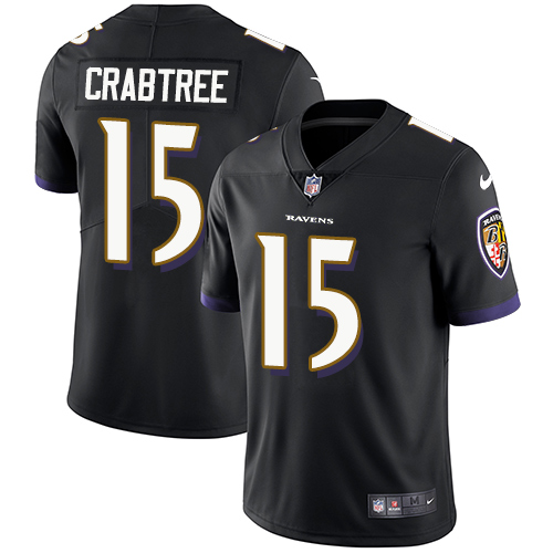 Nike Ravens #15 Michael Crabtree Black Alternate Men's Stitched NFL Vapor Untouchable Limited Jersey
